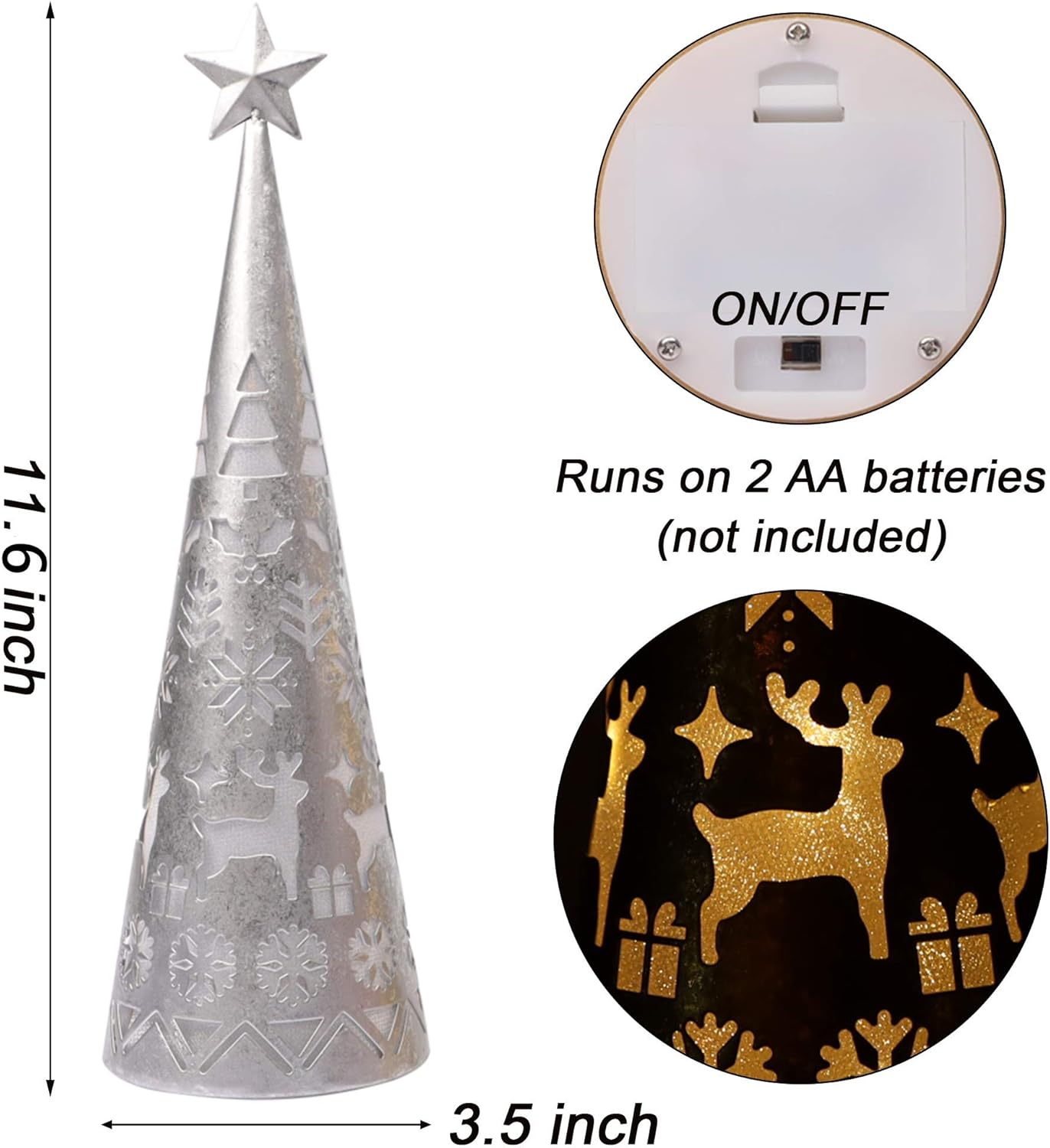 Sparkling LED Cone Table Decor Set (2 Pack)