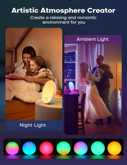 Smart Wake Up Light Alarm Clock with Sunrise Simulation