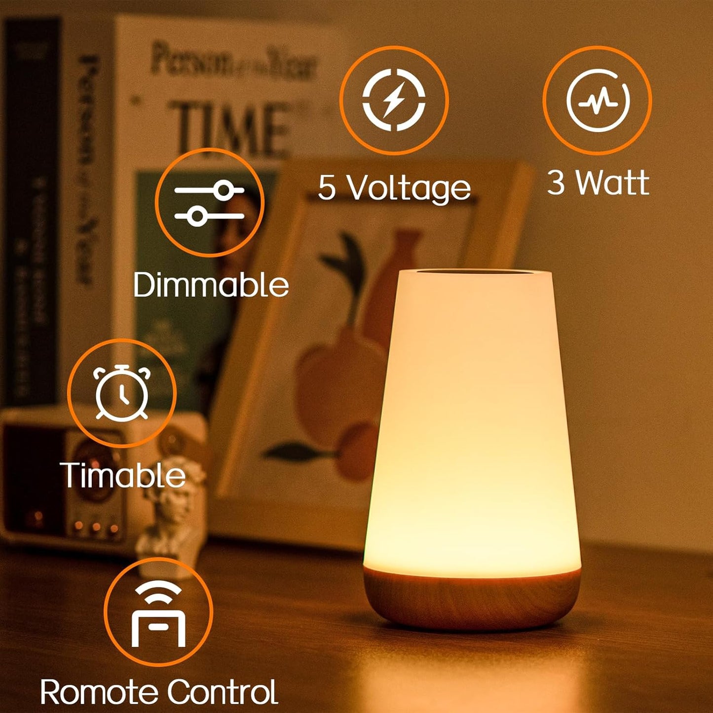 Colorful LED Touch Bedside Night Lamp