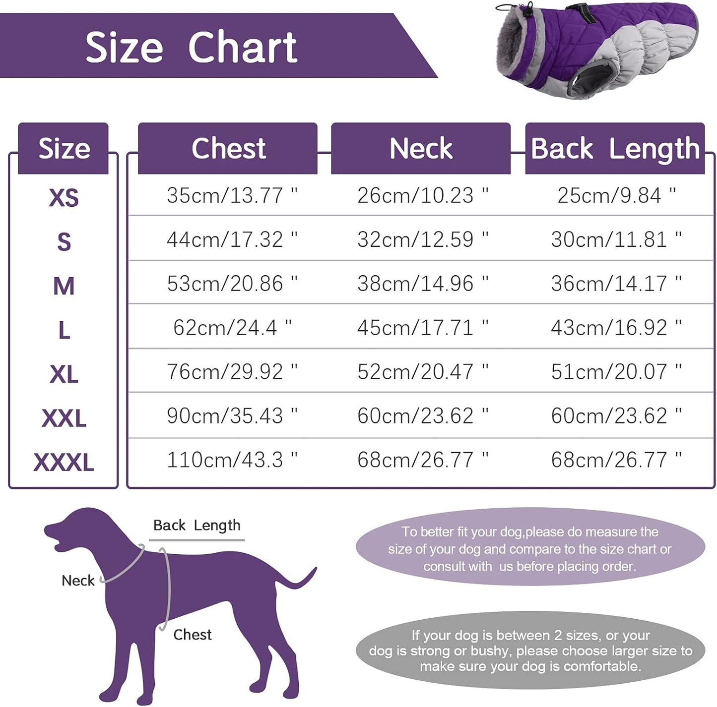 Warm Waterproof Dog Coat with Reflective Strip