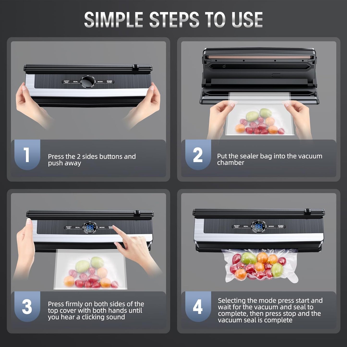 Automatic Food Sealer with Cutter & Vacuum Pump