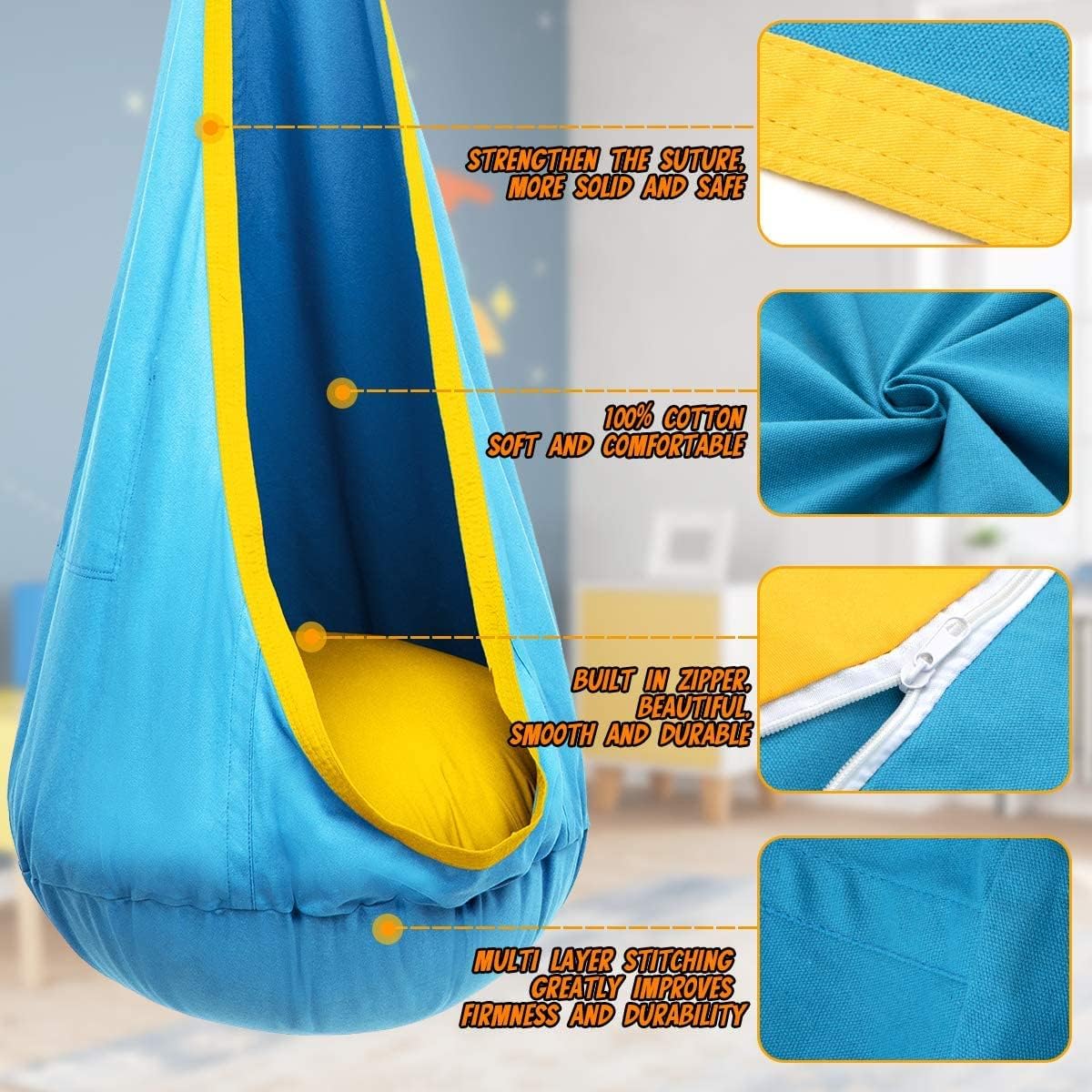 Comfy Hanging Chair with Soft Cushion