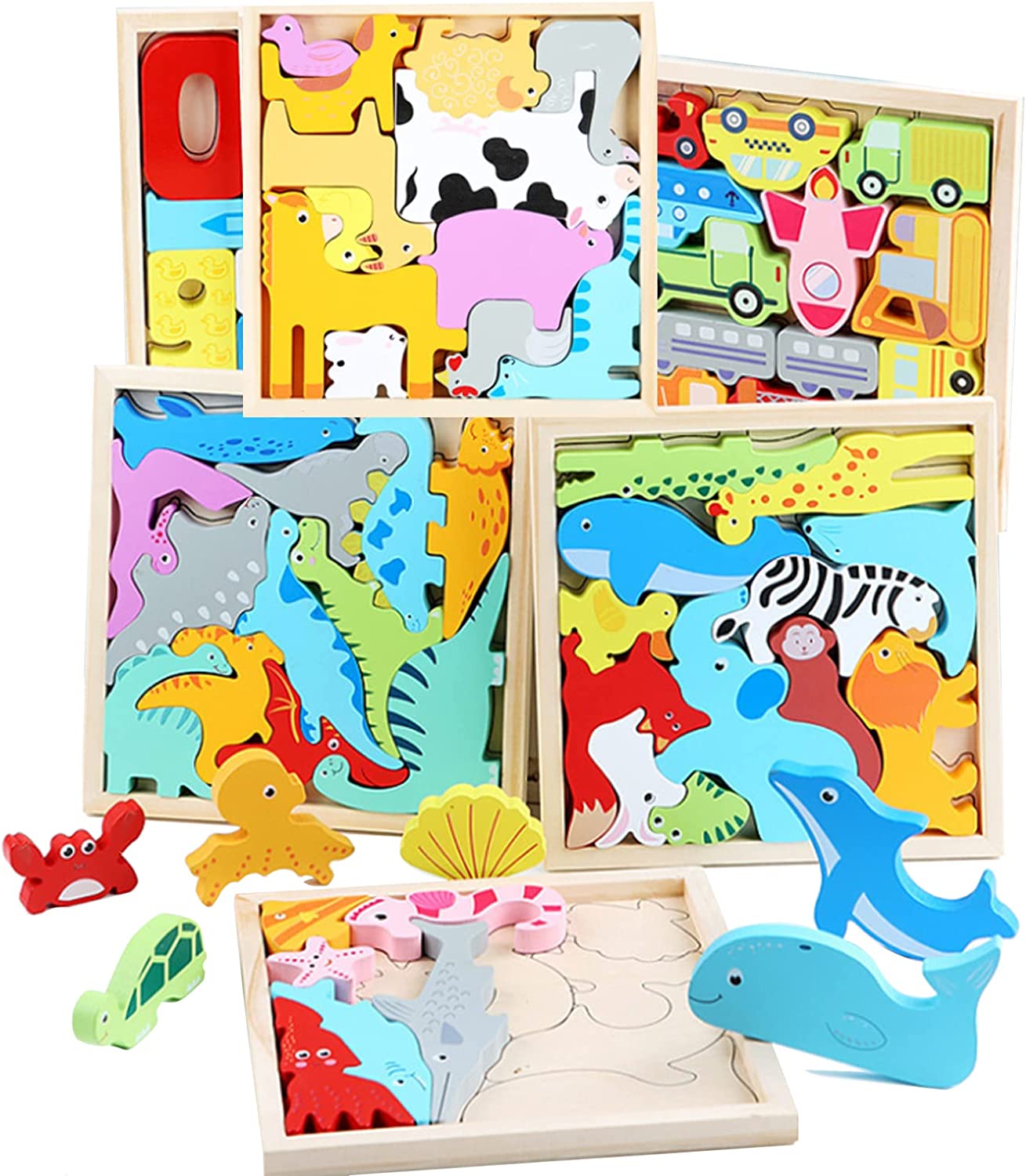 Wooden Brain Teaser Puzzle Set (3 Pieces)