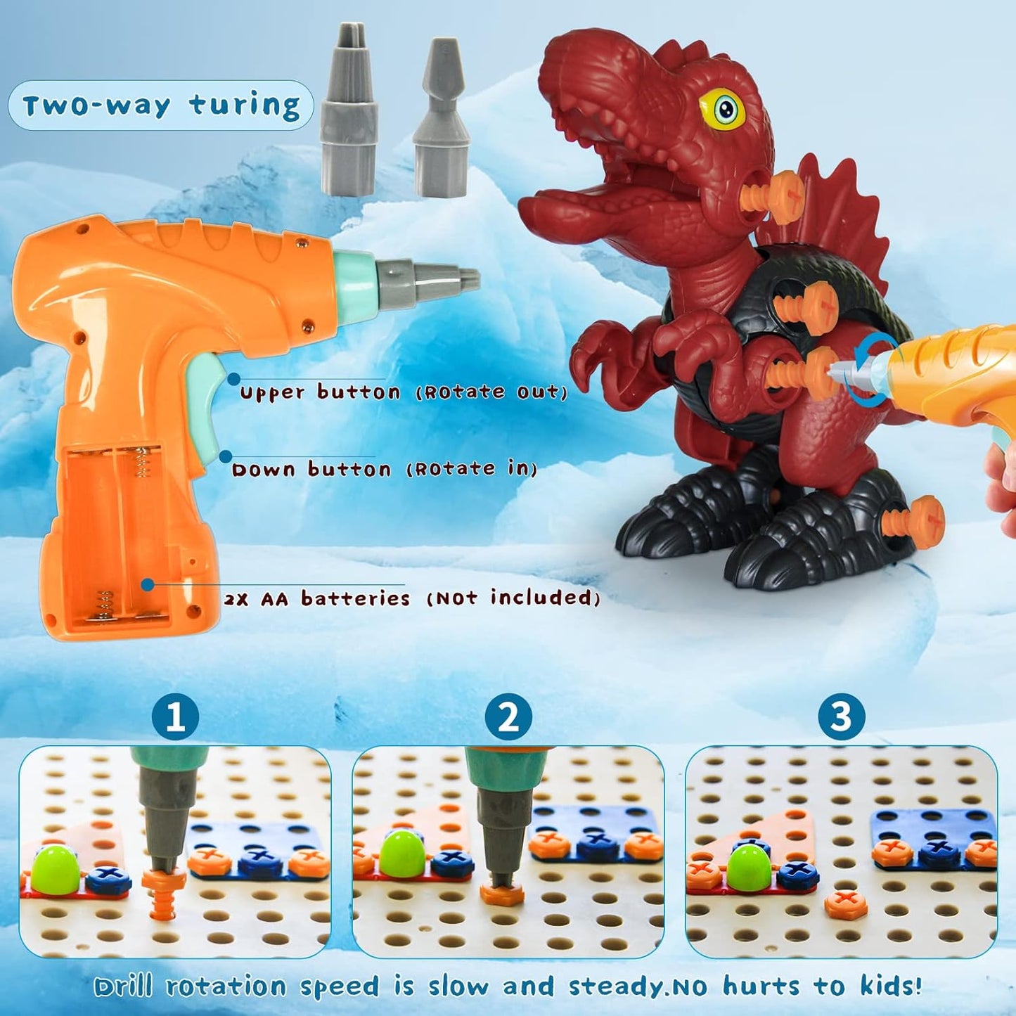 Colorful Kids Dinosaur Building Toy Set