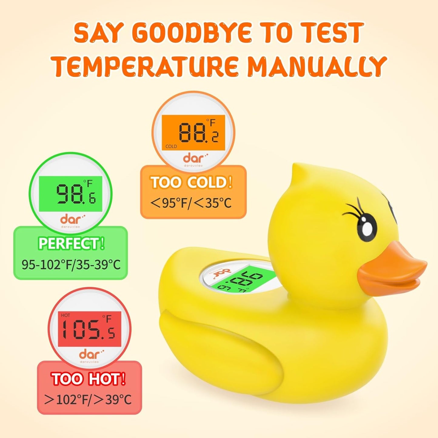 Accurate Digital Baby Bath Thermometer with Color Alert