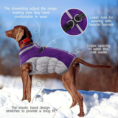 Warm Waterproof Dog Coat with Reflective Strip