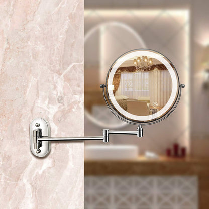 Compact Rechargeable LED Makeup Mirror with 10x Zoom