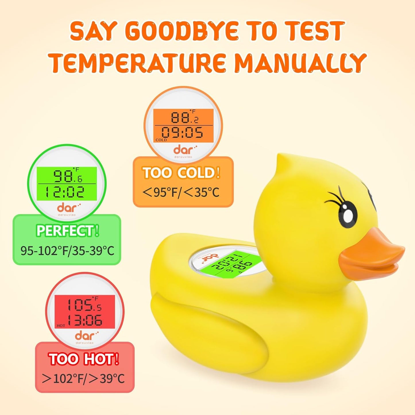 Accurate Digital Baby Bath Thermometer with Color Alert