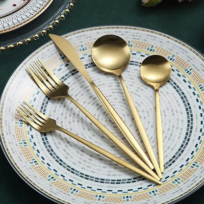 Premium Steel Flatware Set in Trendy Colors