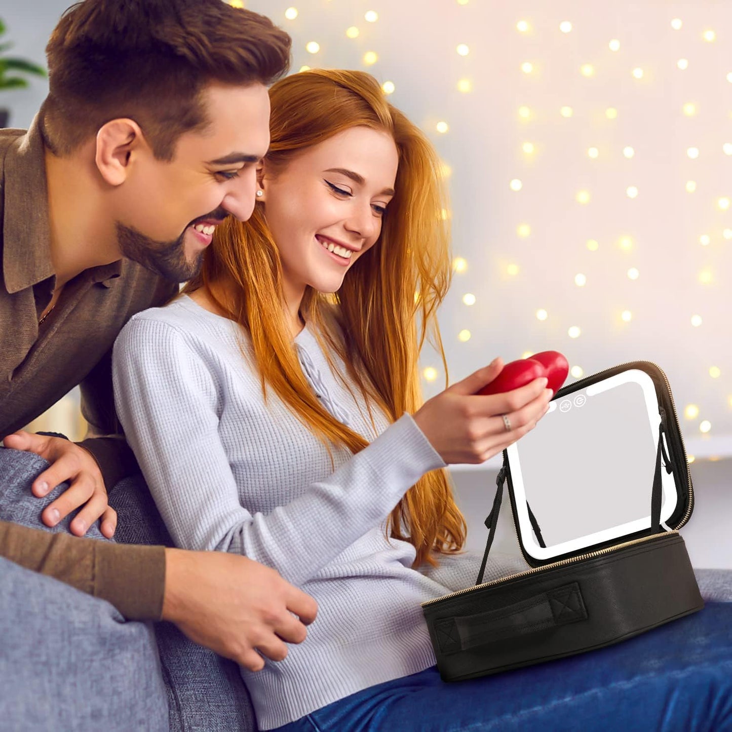 Travel Makeup Case with LED Light and Mirror