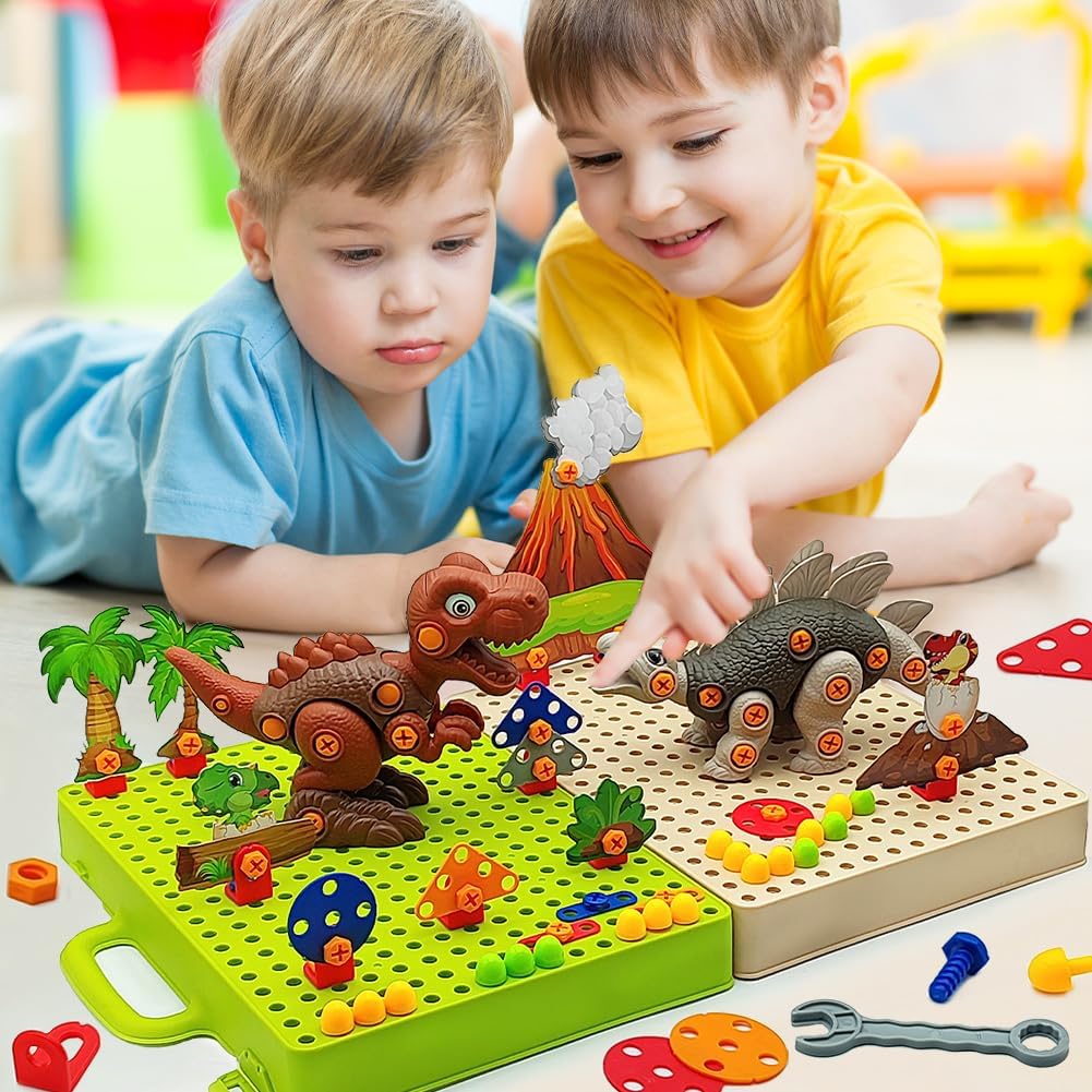 Colorful Kids Dinosaur Building Toy Set