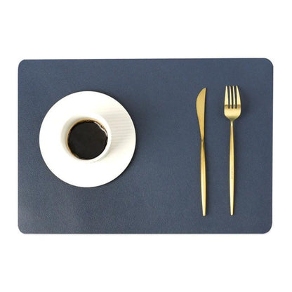 Waterproof Rectangular Table Placemats PU Leather