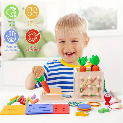 Kids Wooden Learning Playset Toy Box