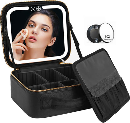 Travel Makeup Case with LED Light and Mirror - Befez