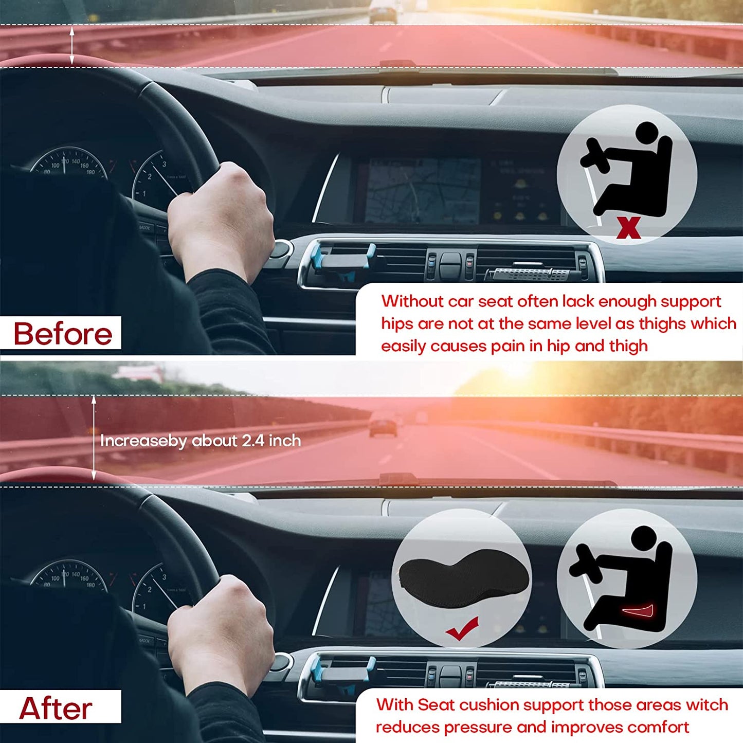 Comfortable Car Seat Pad for Drivers