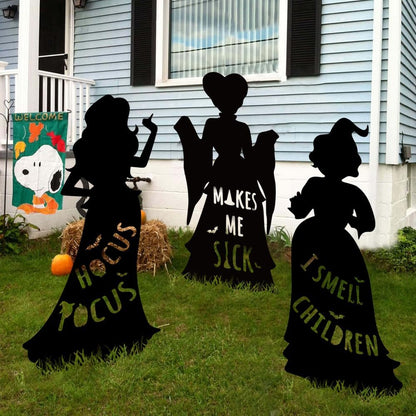 Spooky Witch Sisters Outdoor Halloween Decor Set