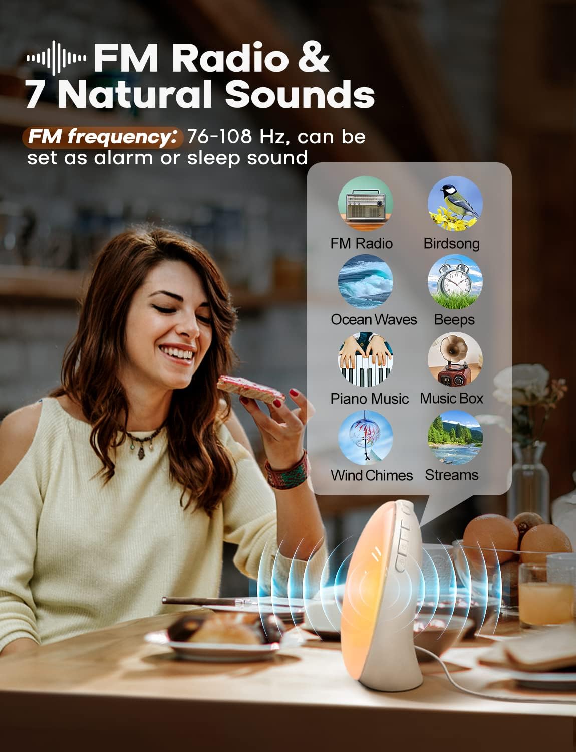 Smart Wake Up Light Alarm Clock with Sunrise Simulation