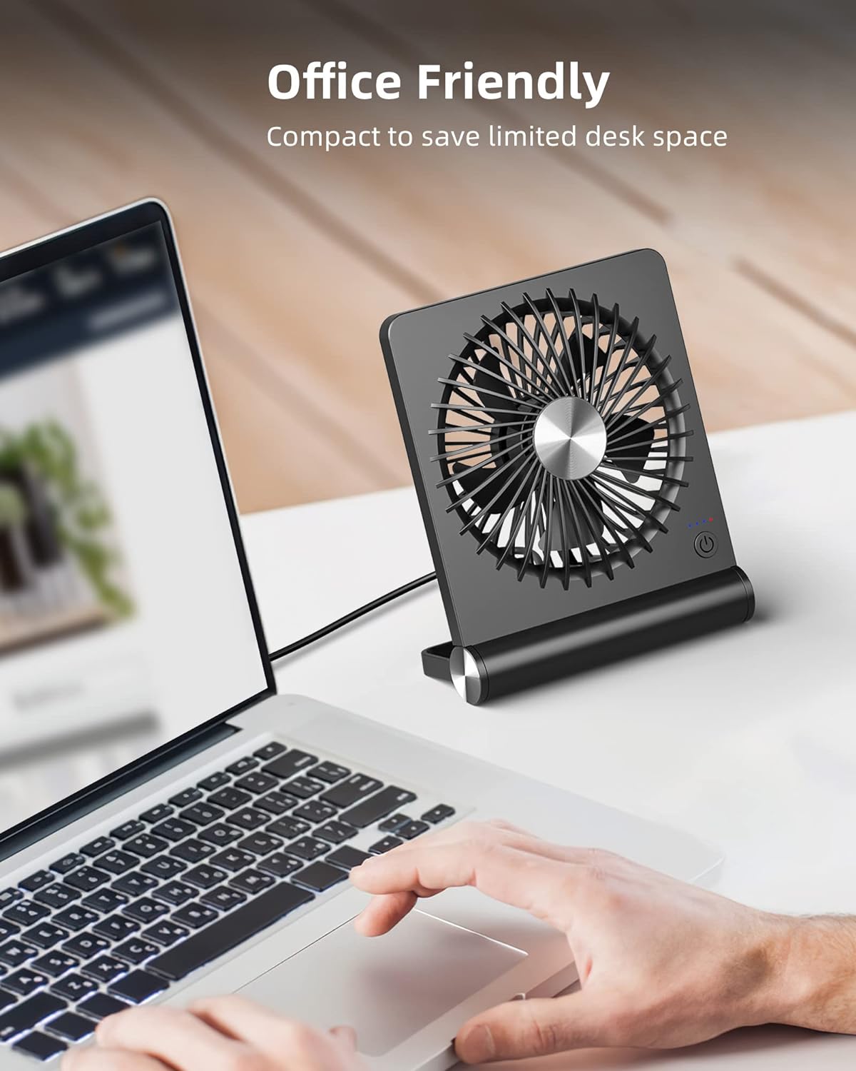 Compact Powerful Low Noise Desk Fan