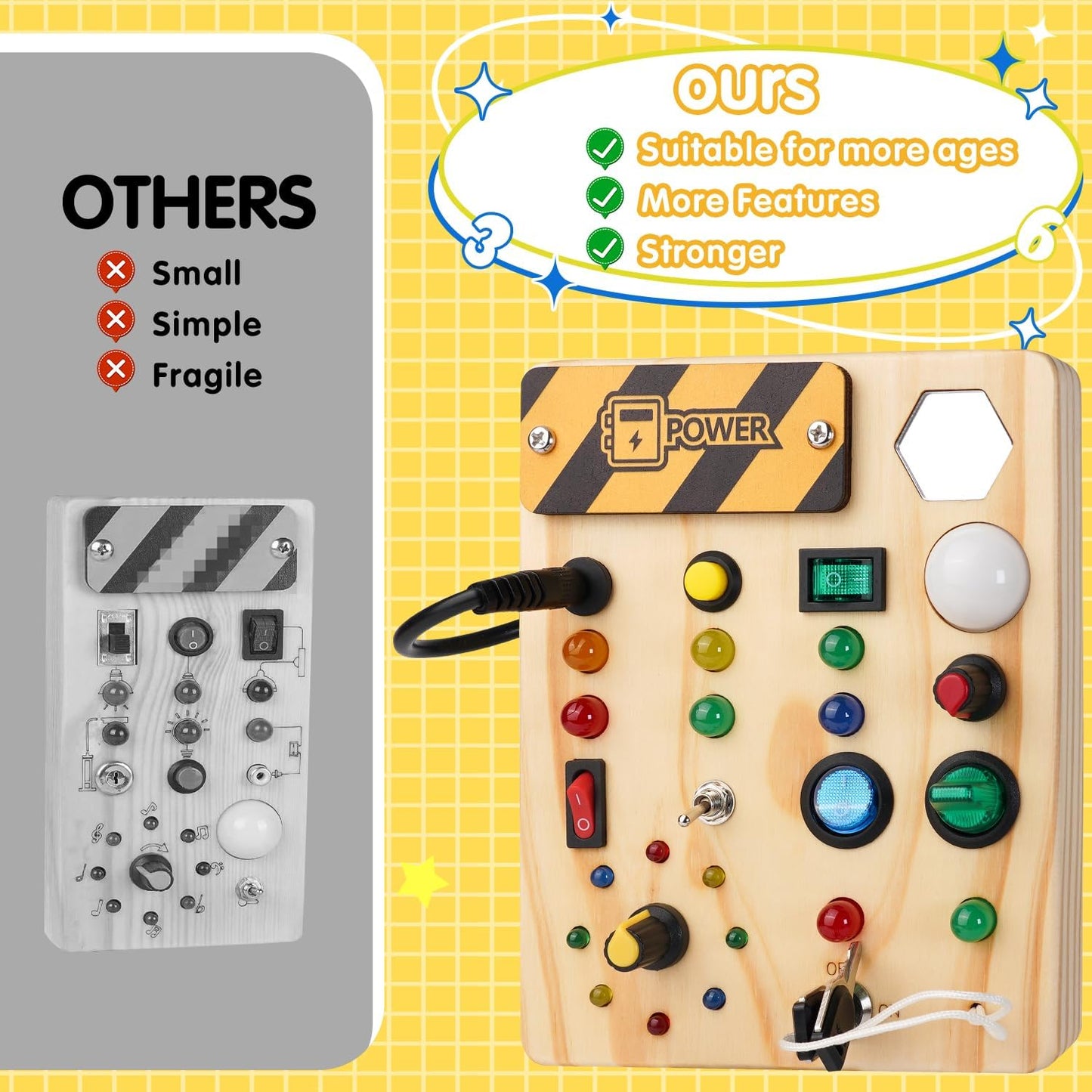 Colorful Kids Educational Pinboard with LED Lights