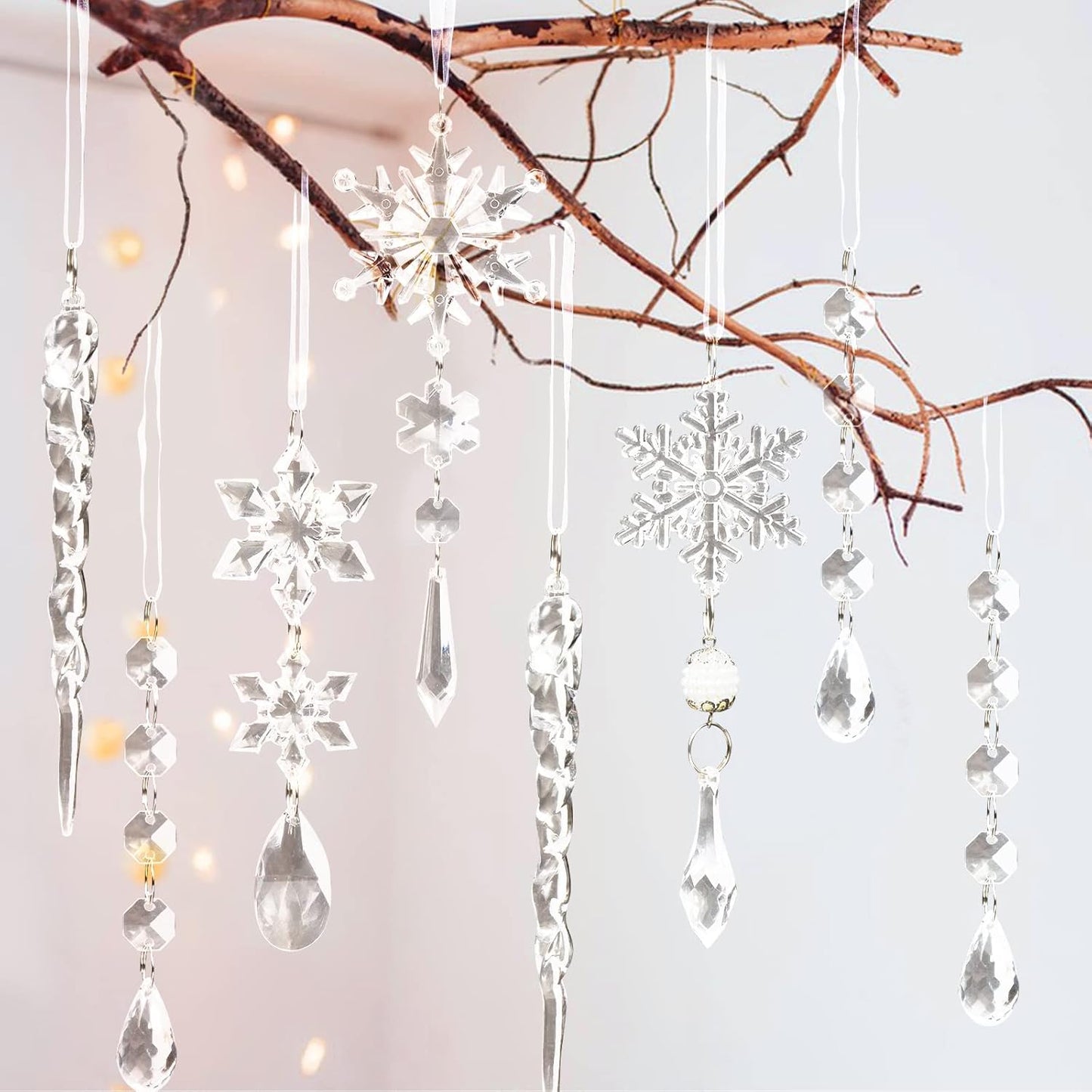Sparkling Glass Christmas Ornament Set