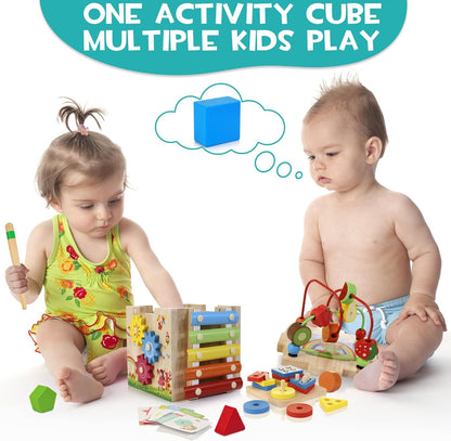 Colorful 8-in-1 Baby Play Cube Toy