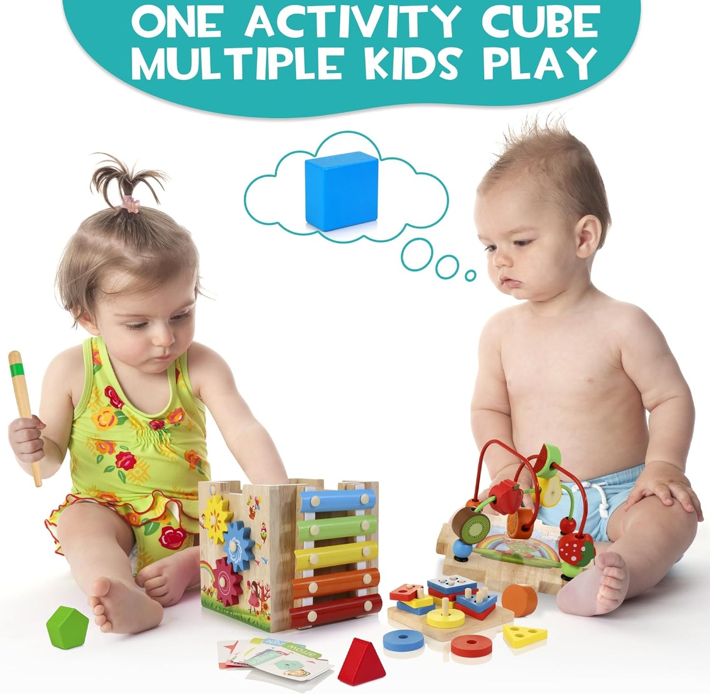 Colorful 8-in-1 Baby Play Cube Toy