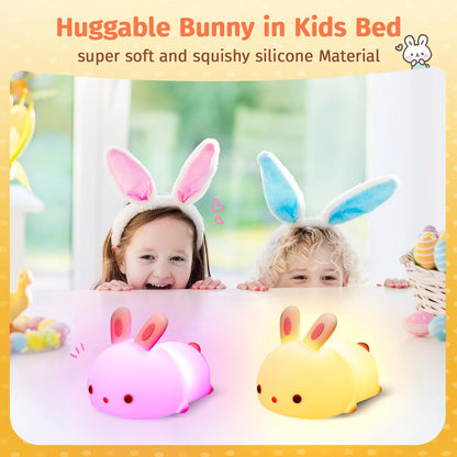 Cute Rabbit Plug in Night Light Color Changing LEDs