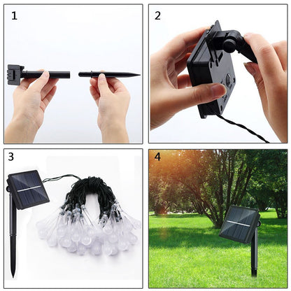 Colorful Solar Powered Water Drop Lights
