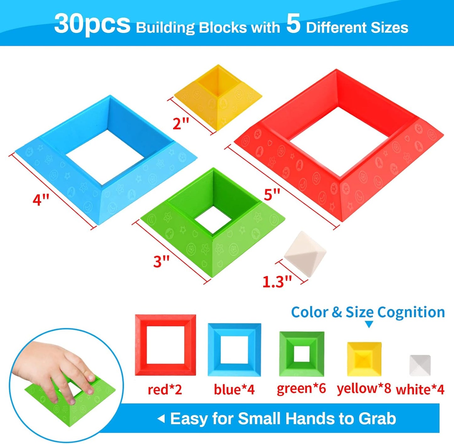 Colorful Wooden Building Blocks for Kids Learning