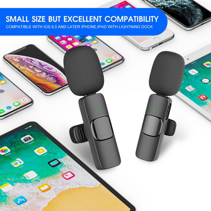 Compact Dual Wireless Mics for iPhone iPad