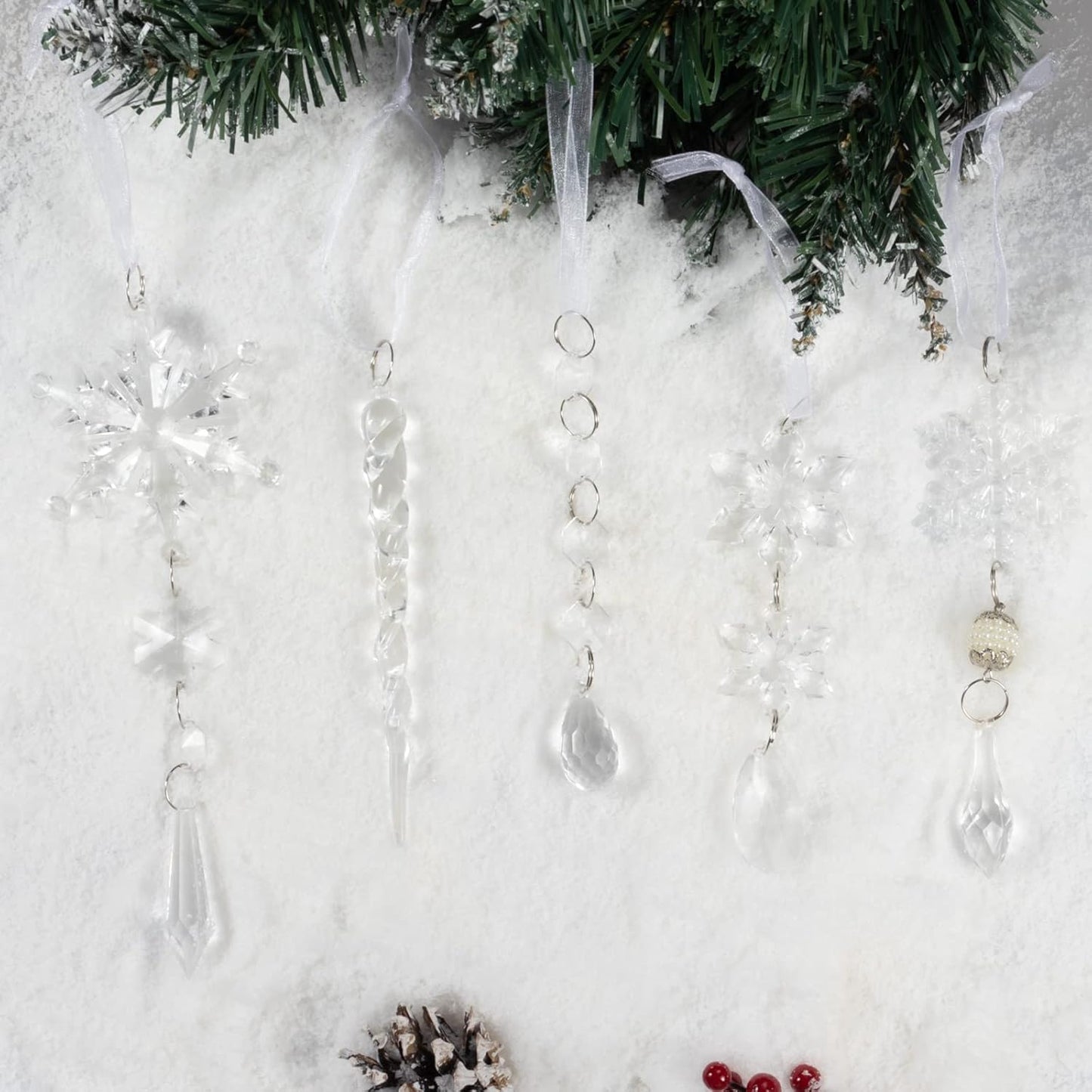 Sparkling Glass Christmas Ornament Set