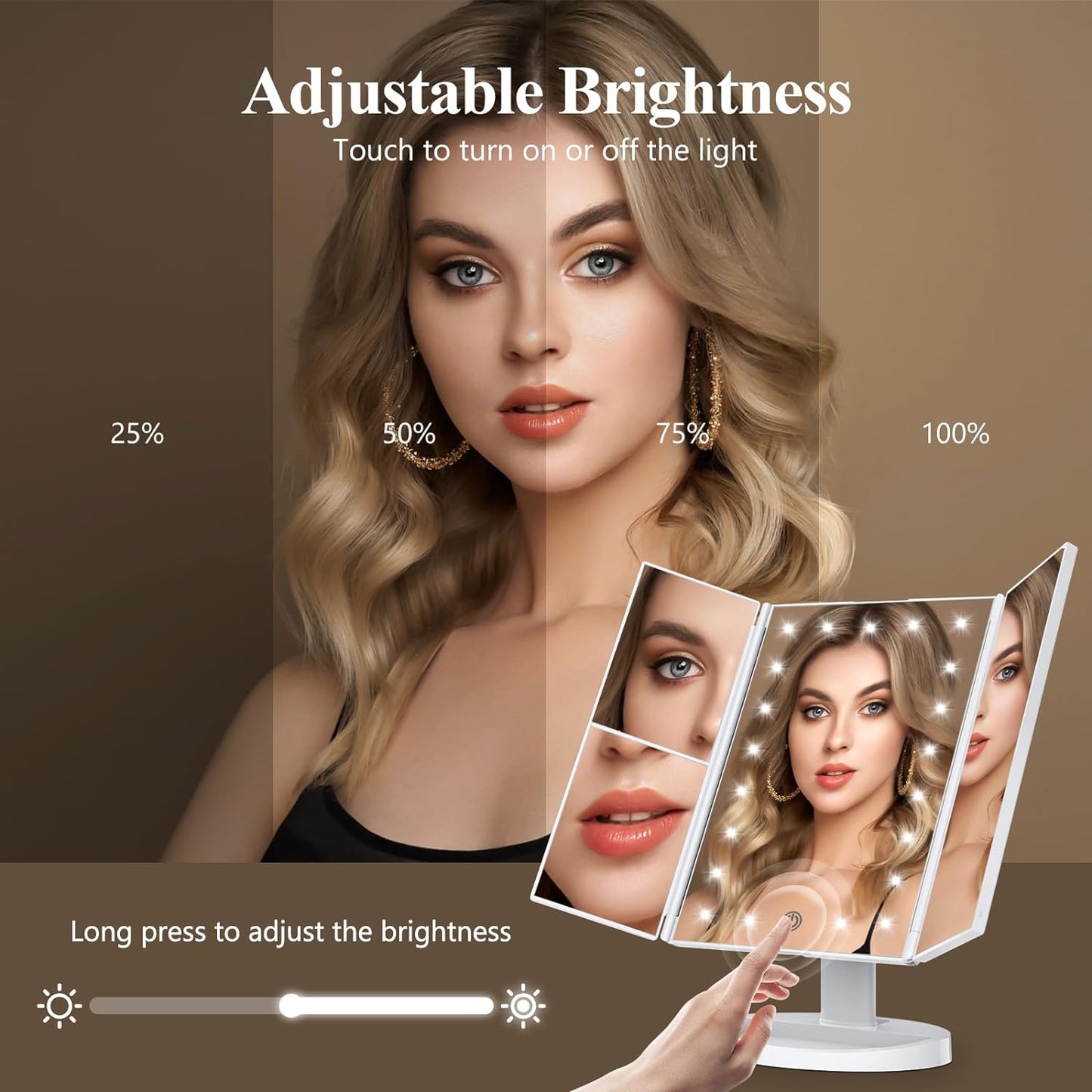 Portable LED Folding Vanity Mirror