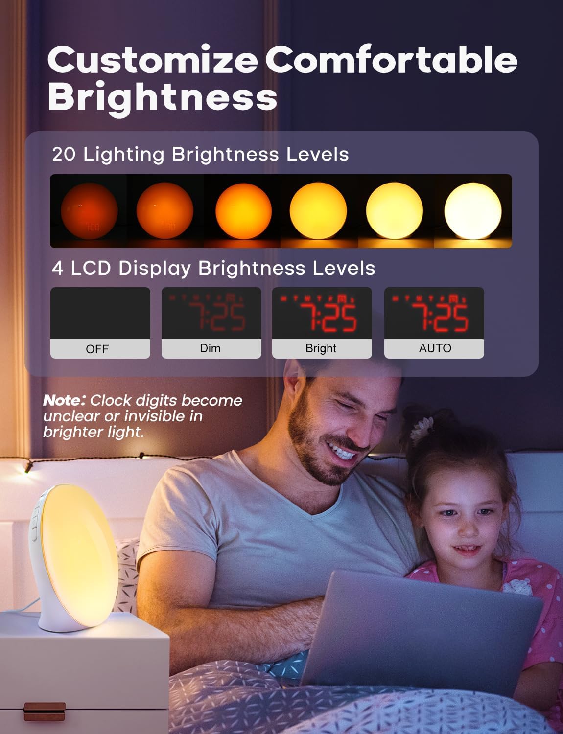 Smart Wake Up Light Alarm Clock with Sunrise Simulation