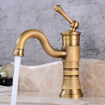 Stylish Single Handle Basin Faucet with Rotating Spout