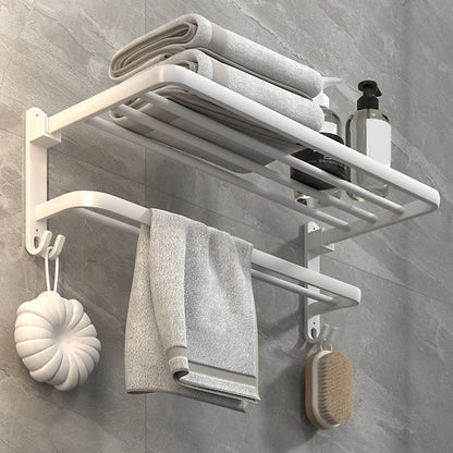 Stylish White Bathroom Towel Rack Accessory Set