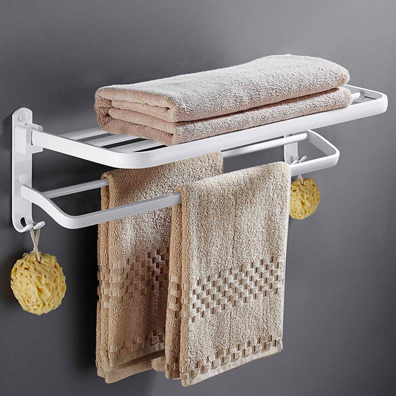 Stylish White Bathroom Towel Rack Accessory Set