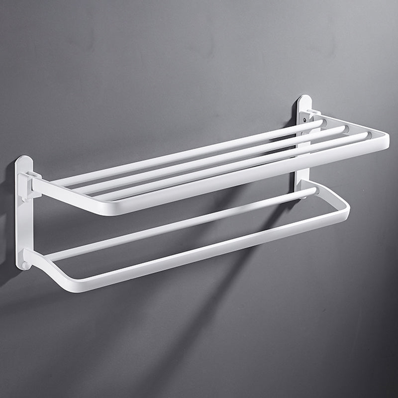 Stylish White Bathroom Towel Rack Accessory Set