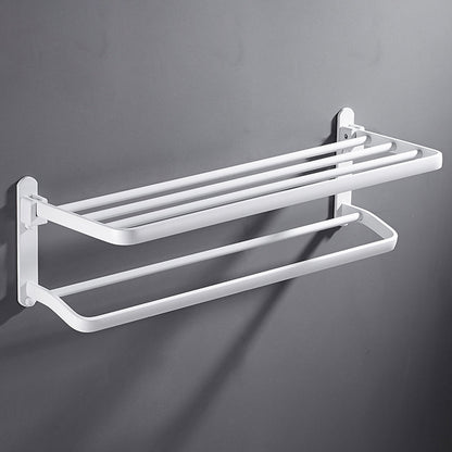 Stylish White Bathroom Towel Rack Accessory Set