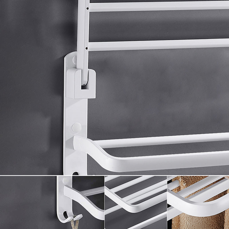 Stylish White Bathroom Towel Rack Accessory Set