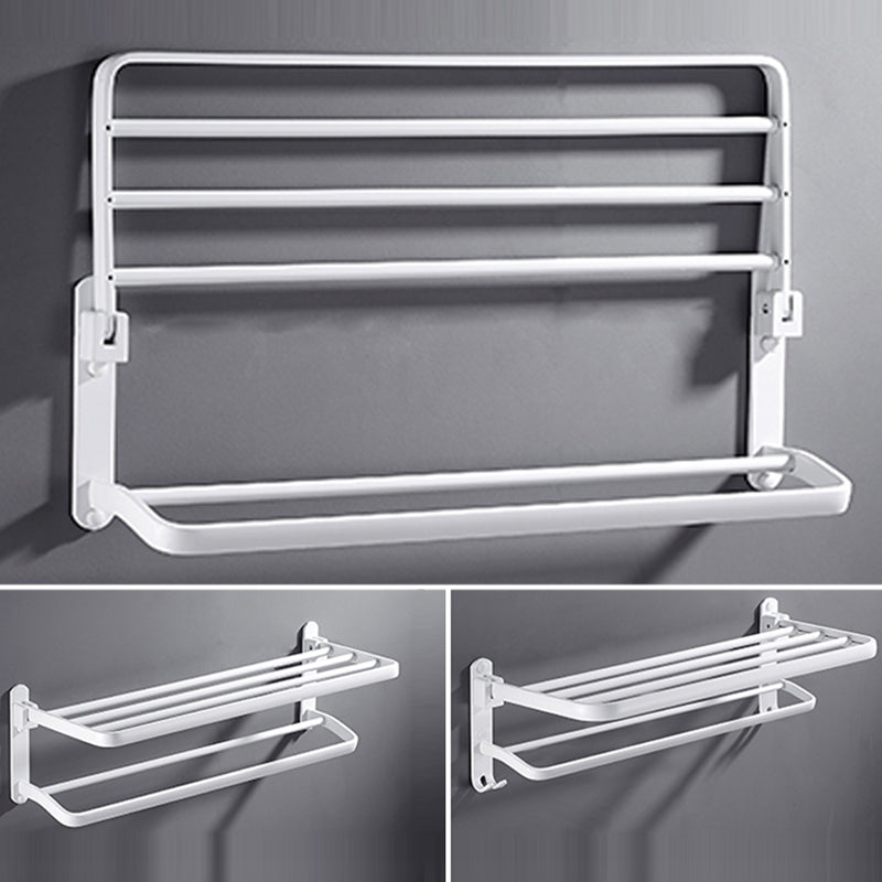 Stylish White Bathroom Towel Rack Accessory Set