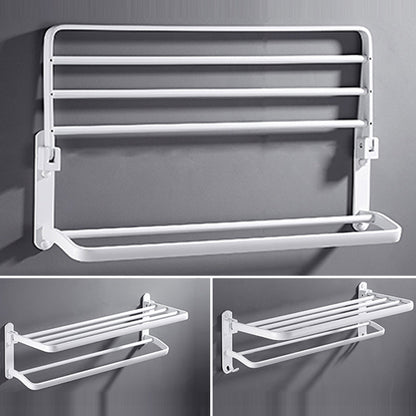 Stylish White Bathroom Towel Rack Accessory Set