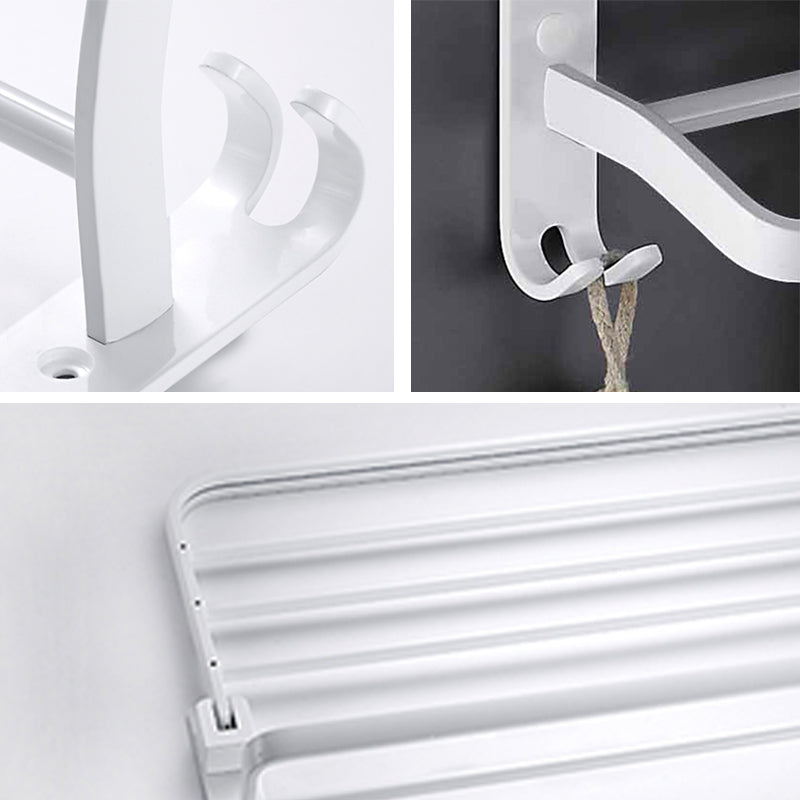 Stylish White Bathroom Towel Rack Accessory Set