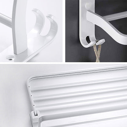 Stylish White Bathroom Towel Rack Accessory Set