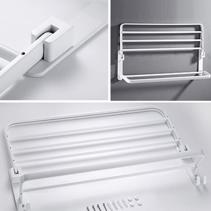 Stylish White Bathroom Towel Rack Accessory Set