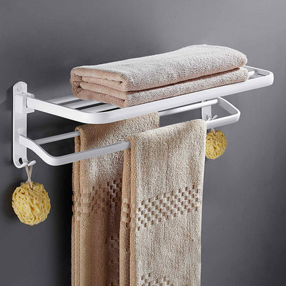 Stylish White Bathroom Towel Rack Accessory Set