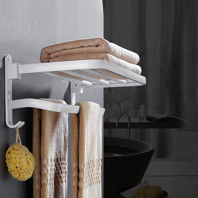 Stylish White Bathroom Towel Rack Accessory Set