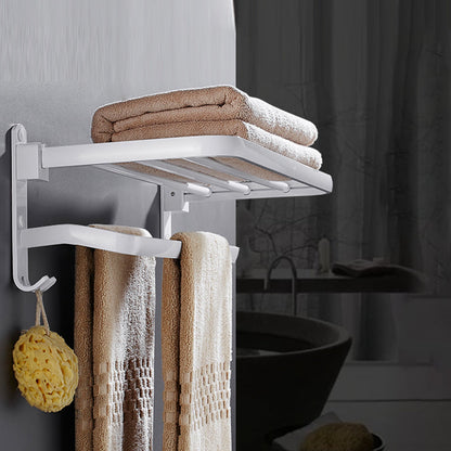 Stylish White Bathroom Towel Rack Accessory Set