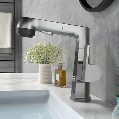 Stylish Kitchen Sink Faucet Pull Down Brass Handle