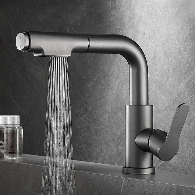 Stylish Kitchen Sink Faucet Pull Down Brass Handle