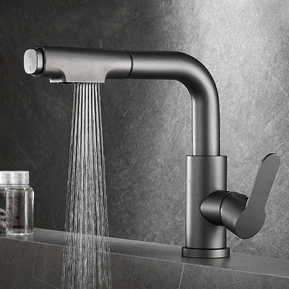 Stylish Kitchen Sink Faucet Pull Down Brass Handle
